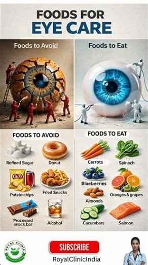 Eye Care: Foods to Avoid vs Foods to Eat | #eyecare #nutritiontips #foodstoavoid #foodstoeat #shorts
