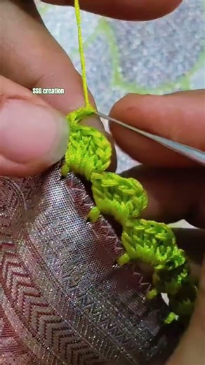 simple and easy thread work design#trending #saree