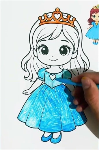 Cute Princess Coloring #drawingforkids #art #kidsart #spongebob #coloringforkids #drawing