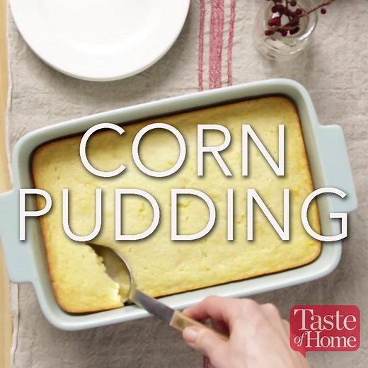 An easy, old-fashioned corn pudding just like Grandma made is the ultimate in side dish success. FULL RECIPE for Corn Pudding: http://spr.ly/61808Gsym | Taste of Home