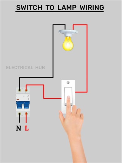 Switch to lamp wiring connection explain #wiring #switchboardconnection #short