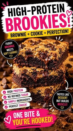 Healthy High-Protein Brookies 🍪🍫💪 #healthyrecipe