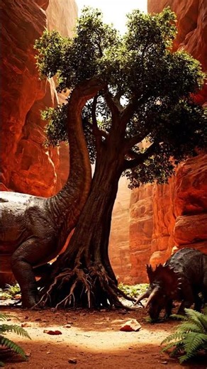 Styracosaurus vs a hungry Allosaurus in a Prehistoric World