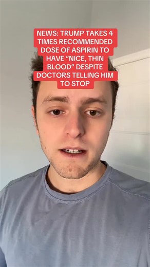 Aaron Parnas on Instagram: "NEWS: Trump takes massive aspirin dose despite doctors telling him to stop because he wants nice thin blood"