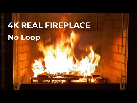 4K HD Fireplace No Loop | Intense Burning Flame