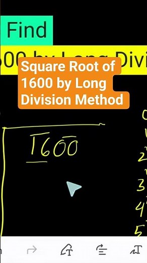 Square Root of 1600 by Long Division Method #learnmath #learnmath