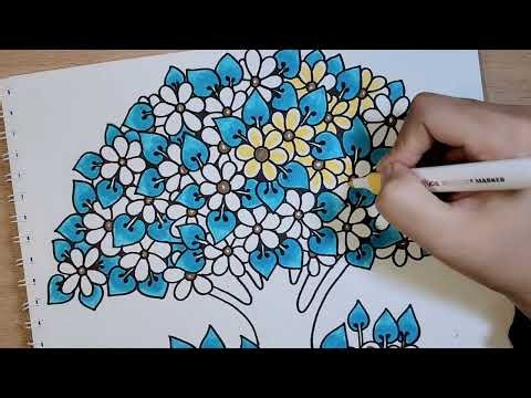 🌼How To Draw Zentangle Flowers Tree Easy For Beginners🌼