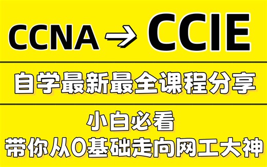 思科认证CCNA CCNP CCIE，B站最新最全课程！零基础小白必看，自购万元课程分享，带你从0飞越进阶！（持续更新，附笔记）