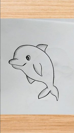 How to dolphin drawing easy step by step
