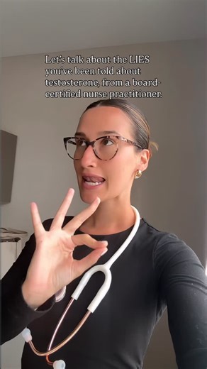 Krissy Shay | FUNCTIONAL MEDICINE, HORMONES, GUT on Instagram: "Let’s clear up a few of the biggest lies about testosterone 👇🏼 Myth #1: “Low testosterone only happens in older men.” Truth: Levels can start declining in your 30s and even earlier with stress, poor sleep, inflammation, and metabolic issues. Myth #2: “Testosterone therapy makes men aggressive or angry.” Truth: Balanced testosterone usually improves mood, patience, confidence, and emotional stability. Myth #3: “Testosterone causes