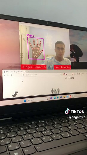 New way to play T-rex. #iot #arduino #ai #computervision #computervision #programming #programming #coding