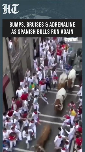 Spain's Famous Bull Run Turns Chaotic Multiple Runners Injured In San Fermín Festival Dash #shorts