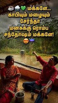 ☕ 🌧️💚 மக்களே…பிளாக் காபியும் மழையும் சேர்ந்தா செம ஃபீலிங் மக்களே! 😍☔