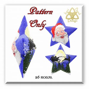 Double Sided 3D Peyote Star, Santa and Sleigh. Pdf. Tutorial. English Only - Etsy