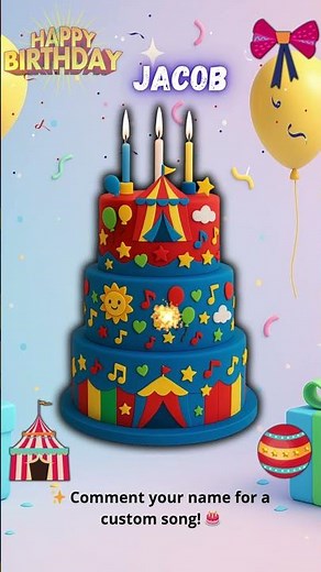 Jacob Birthday Song with Plim Plim Colors Cake | 2025 Circus Party Song