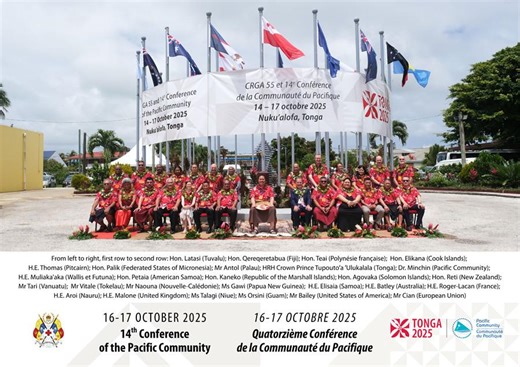 Pacific Community (SPC) governing meetings hosted by Kingdom of Tonga appointed new Director-General to lead the organisation