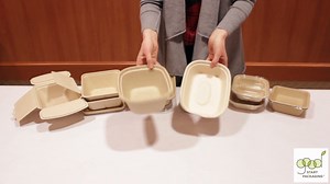Eco Friendly Disposable Fiber To Go Boxes Demonstration by Good Start Packaging
