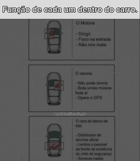 ..Se tem uma coisa que nunca muda, é a função de cada um no carro #humor #amizade #viagem