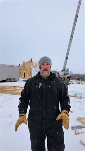 Freedom Construction on Instagram: "Truss-t us…this is a project you’ll want to see! 😅🏠 The second addition to the Legacy Project (aka the big, beautiful barn) is officially underway — and it’s coming together fast! What do you want documented next? 🎥 #Construction #WinterLife #HomeBuilder #CustomHome #BuildersofInstagram #HomeReels"