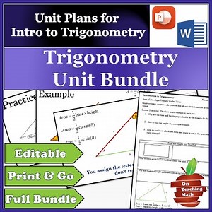 Intro to Trigonometry Complete Unit - Lessons, Notes, HW, Activities, More...