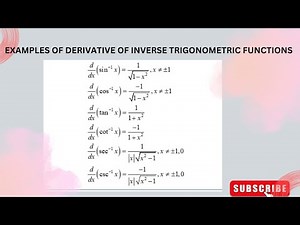 Examples of Derivatives of Inverse Trigonometric Function. Class 12 Math.