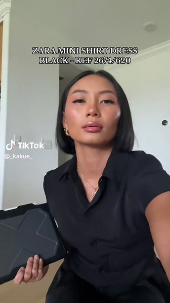 ZARA Mini Shirt Dress - Work Attire OOTD Fashion TikTok