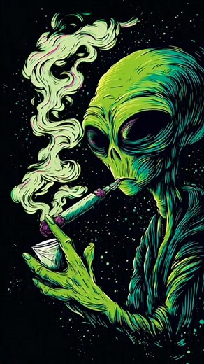 Aliens smoke weed 👽😵‍💫👌 #alienart #digitalart | Para Nml
