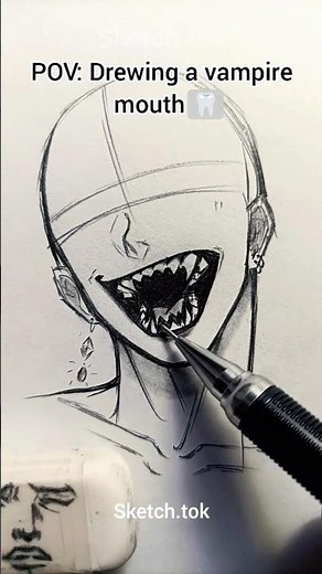 How to draw vampire mouth🦷🧛🏻‍♀️Pt.1#drawing#art#howtodraw#tutorial#vampire #shorts