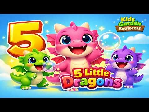 Five Little Dragons Counting Song 🐉 | Kids Song ✨