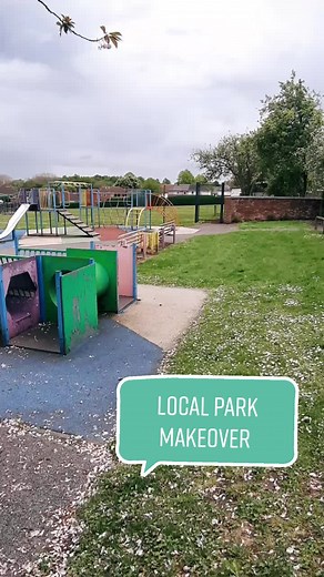 Local park makeover project 👩🏻‍🔧 comment if you have any ideas, always up for suggestions 🥰#diy #communityproject #gardening #kidspark #fixup