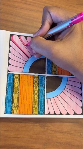 Beautiful Pattern Drawing ✍🏻 #satisfyingdrawing #zentanglepattern #patternmaking #penart