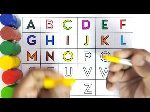 Alphabet, ABC song, ABCD, A to Z, Kids rhymes, collection for writing along dotted lines for toddler