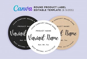 Round Sticker Labels, Round Packaging, Canning Jar Label, Rustic Label, Mason Jar Label, Product Label, Circle Label Template Editable Canva - Etsy