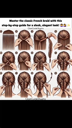 Master the classic French braid with this step-by-step guide #hairstyle #subscribe #hairstyle #ootd