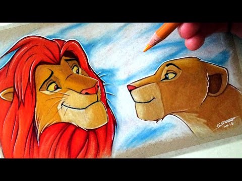 Drawing Simba and Nala from The Lion King - FAN ART FRIDAY