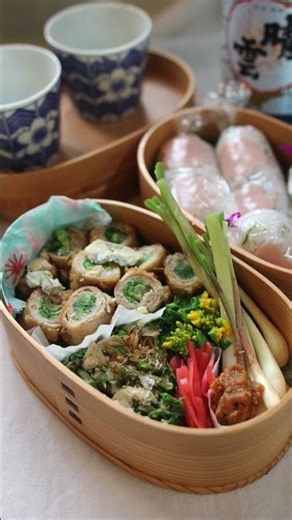 A Japanese housewife make BENTO at home using traditional Japanese craftsmanship tools.