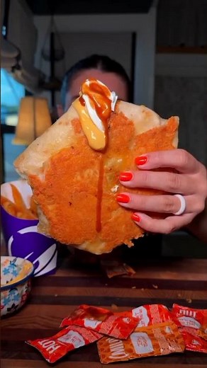 Taco Bell MASSIVE Crunchwrap 🤯🌯🔥 | ULTIMATE Cheesy Crunchwrap Mukbang ASMR #food #chikfila #shorts