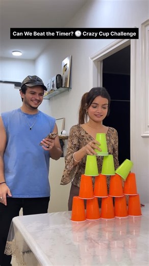 Anchal Aman Mishra | Can We Beat the Timer? 🕒 Crazy Cup Challenge Cup Stacking Challenge, Beat the Timer, Crazy Friends Challenge, Timer Challenge Game, Fun... | Instagram