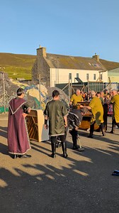 A clip from the jarl squads' piano smashing competition at the Scalloway summer foy, where Bressay were the eventual winners. | Shetland News