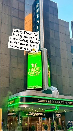 Former Colony Theatre That Aired 1st Micky Mouse Is Now Broadway/Gatsby Theatre #disney #daysbehind