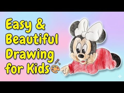 Cute Minnie Mouse Drawing for Kids 🎨 Easy Step by Step