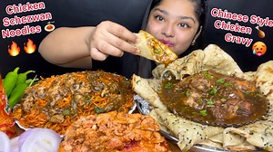 586K views · 10K reactions | SPICY CHINESE STYLE CHICKEN GRAVY, SPICY CHICKEN SCHEZWAN NOODLES, CHILLI CHICKEN,BUTTER GARLIC NAAN | MaddyEats | Facebook
