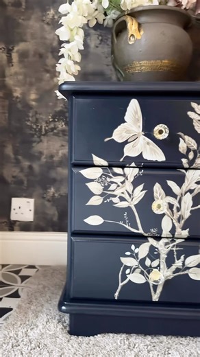 Stunning Bedside Table Makeover | Elegant Blue & Gold Furniture Transformation ✨