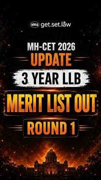 MH-CET 2026 Update - 3 year LLB Alphabetical Merit List for Round 1 is Out #meritlist #resultout
