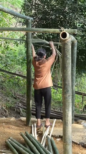 Building a Bamboo Kitchen from Scratch | Mother & Son Teamwork