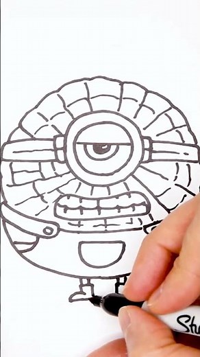 How to Draw Mega Minion Jerry From Despicable me 4 easy tutorial step by step
