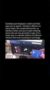 Coinbase Card Pays 4% Back in Bitcoin: Get Free Crypto on Every Swipe