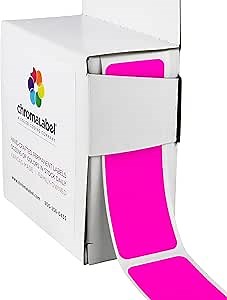 ChromaLabel 1 x 3 Inch All Purpose Color Code Labels, 100 Stickers per Dispenser Box, Fluorescent Pink