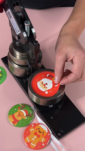 Custom ornament made with MPRO 2.25" Manual Press This machine is perfect for magnets, pins, keychains, bottle openers and mirrors | MPRO