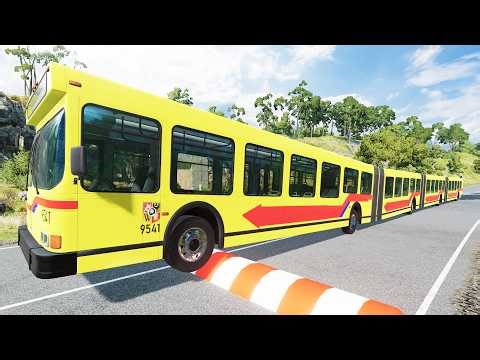 Long Bus Vs Massive Speed Bumps #6 - BeamNG.Drive